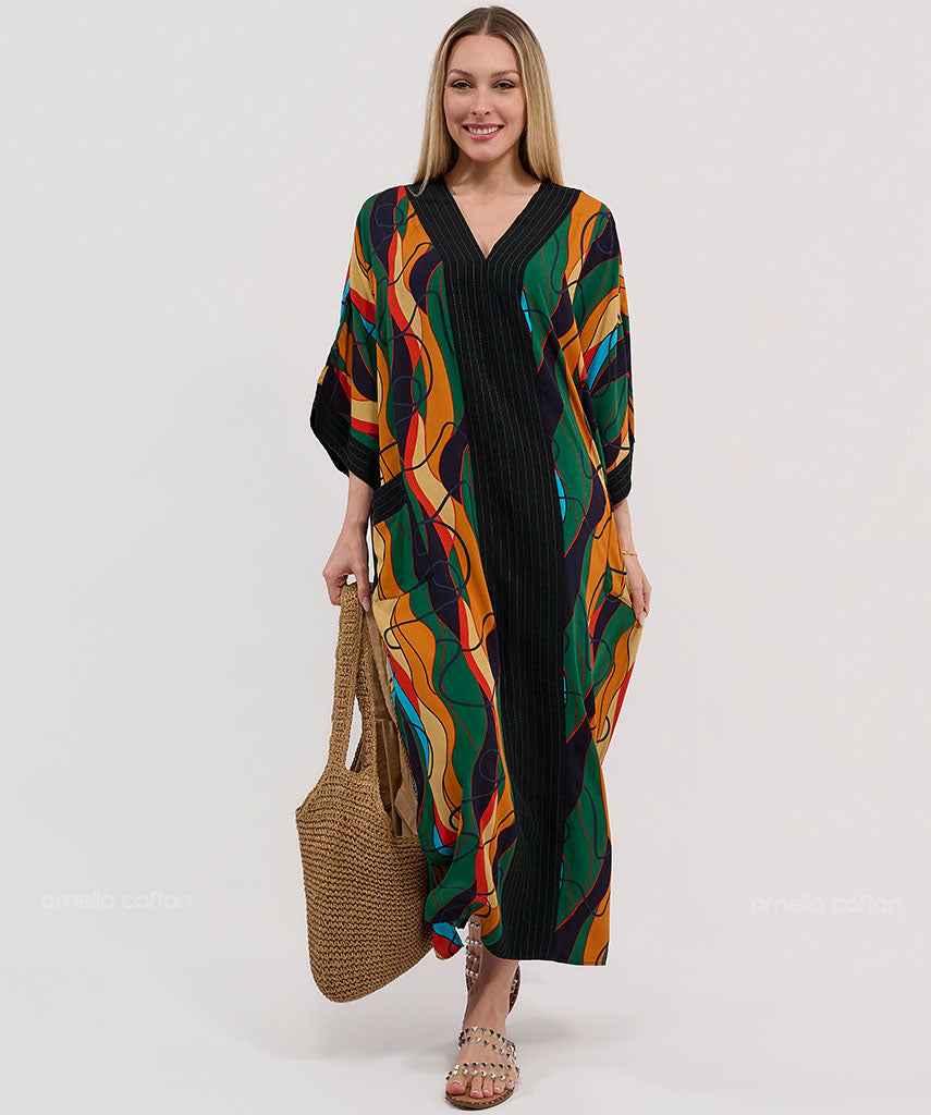 Kaftan Botânica — Jasmim | Gata Raposa™