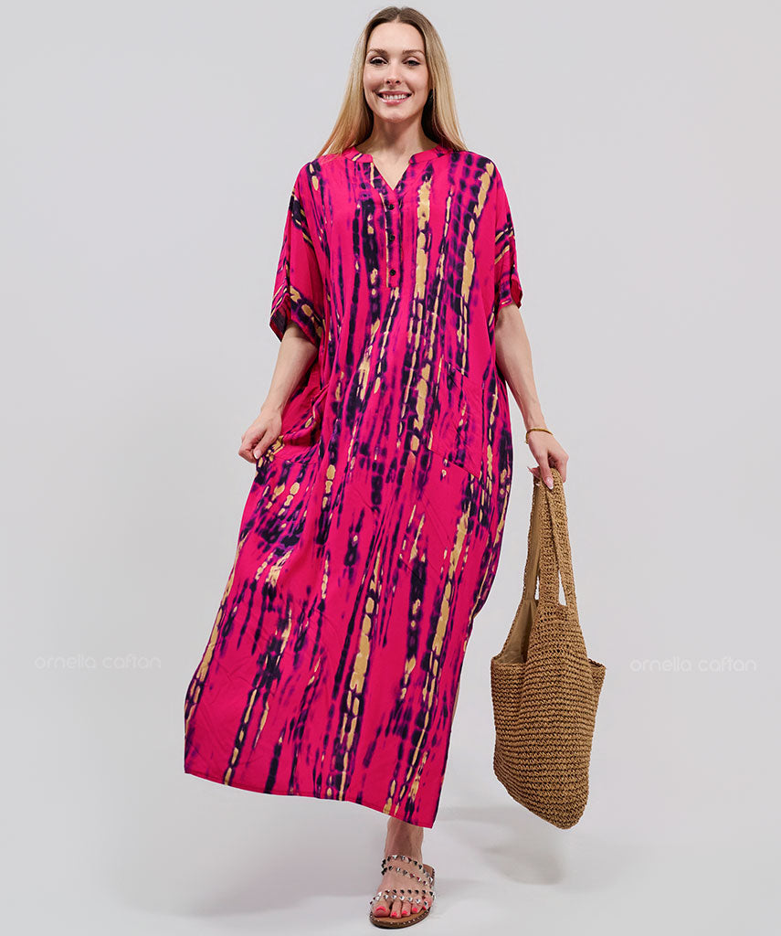 Kaftan Botânica — Carmim | Gata Raposa™