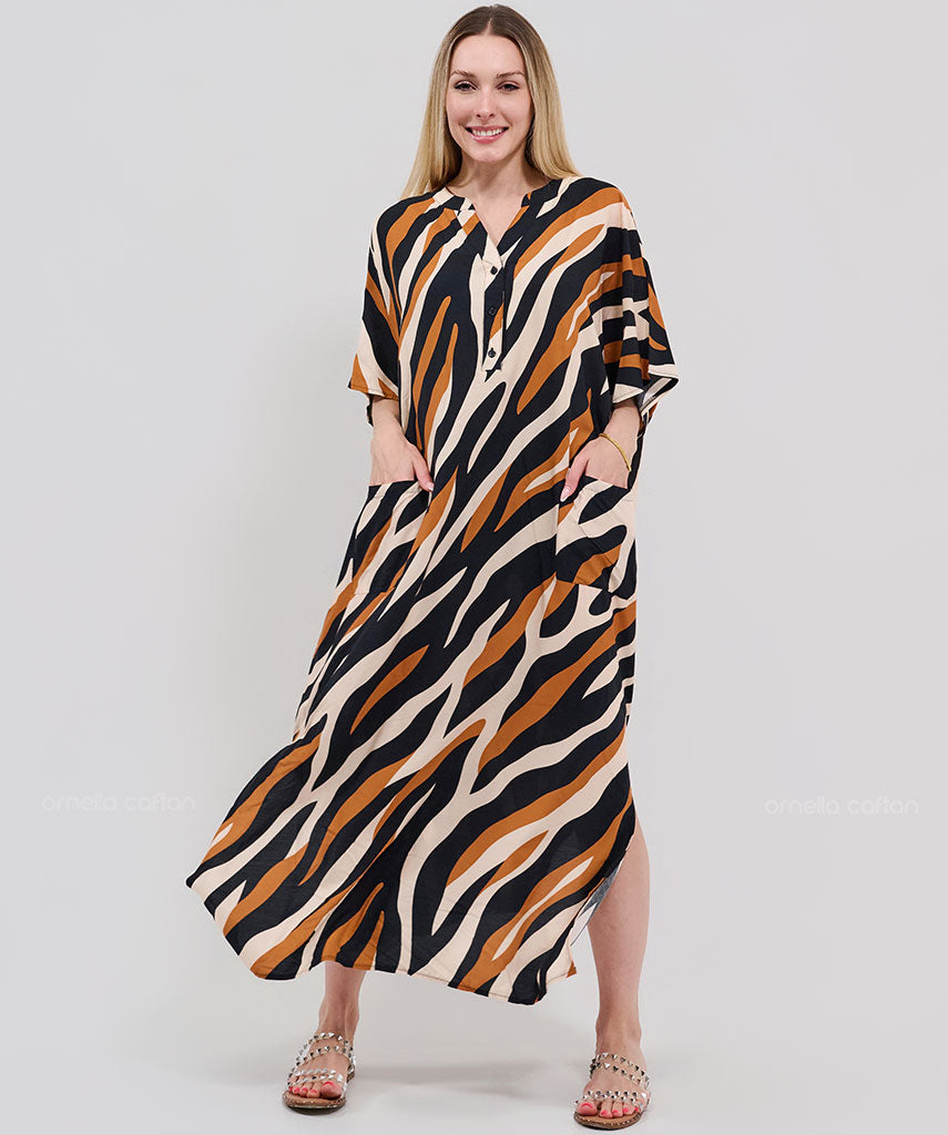 Kaftan Botânica — Ébano | Gata Raposa™
