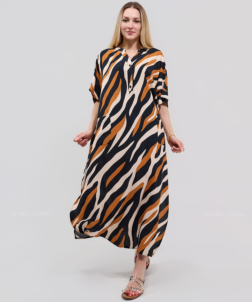 Kaftan Botânica — Ébano | Gata Raposa™