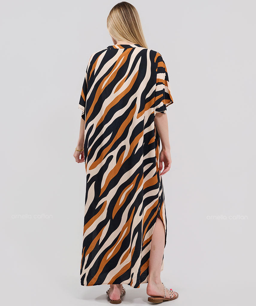 Kaftan Botânica — Ébano | Gata Raposa™