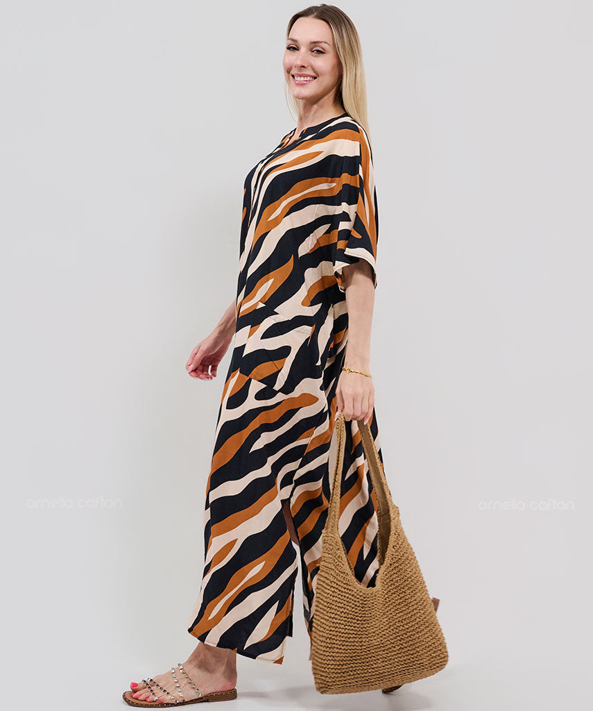 Kaftan Botânica — Ébano | Gata Raposa™