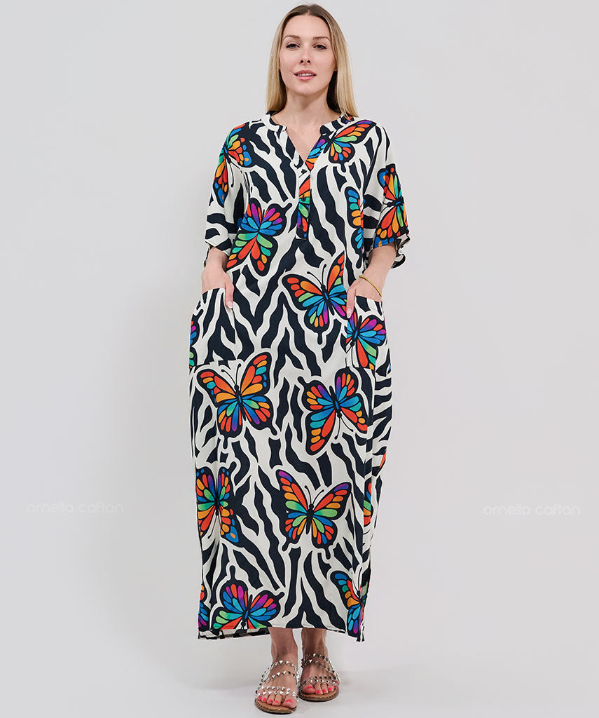Kaftan Botânica — Íris | Gata Raposa™