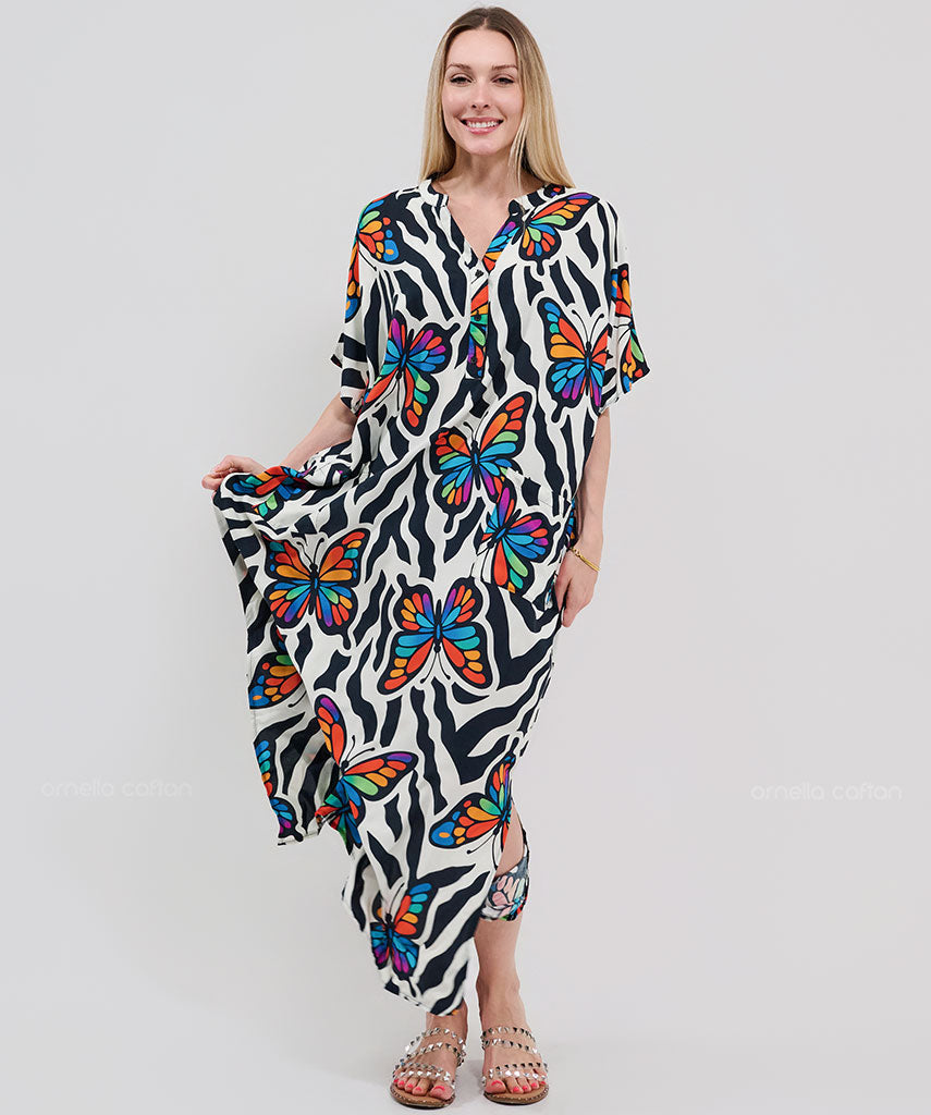 Kaftan Botânica — Íris | Gata Raposa™