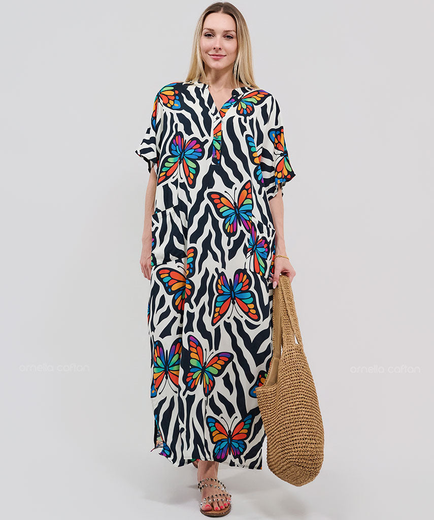 Kaftan Botânica — Íris | Gata Raposa™