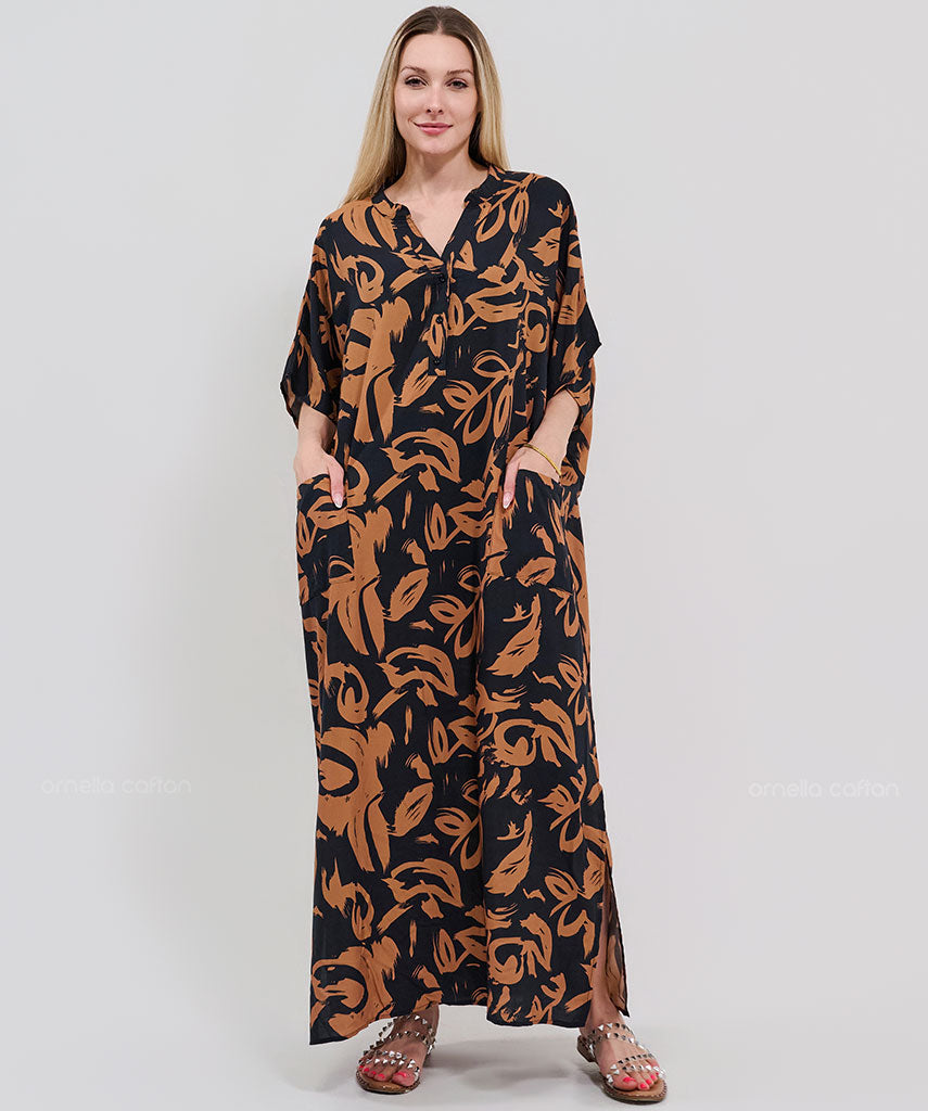 Kaftan Botânica — Âmbar | Gata Raposa™
