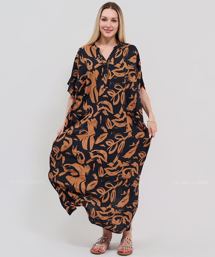 Kaftan Botânica — Âmbar | Gata Raposa™