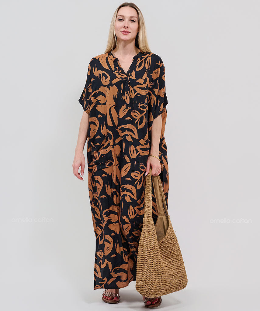 Kaftan Botânica — Âmbar | Gata Raposa™