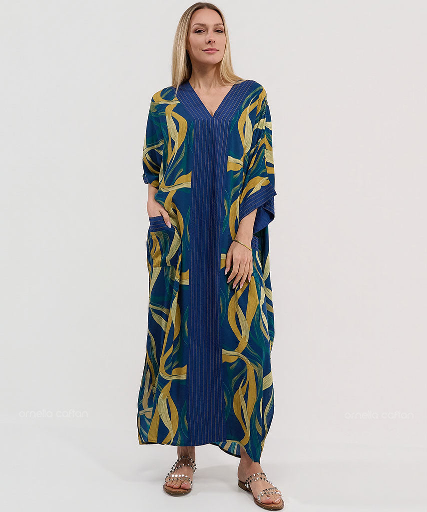 Kaftan Botânica — Esmeralda | Gata Raposa™