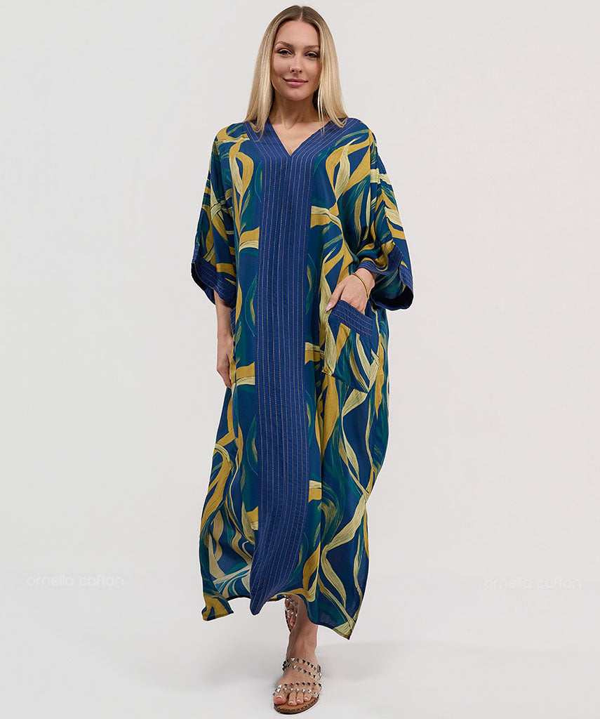 Kaftan Botânica — Esmeralda | Gata Raposa™