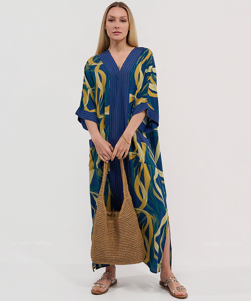 Kaftan Botânica — Esmeralda | Gata Raposa™
