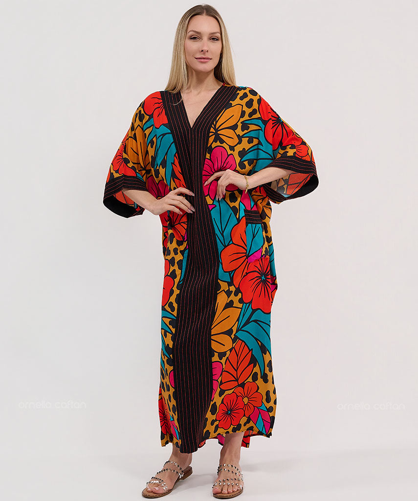 Kaftan Botânica — Amaranto | Gata Raposa™