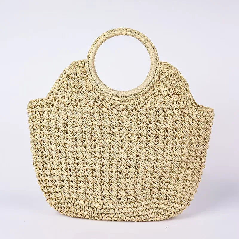 Bolsa clutch de palha natural