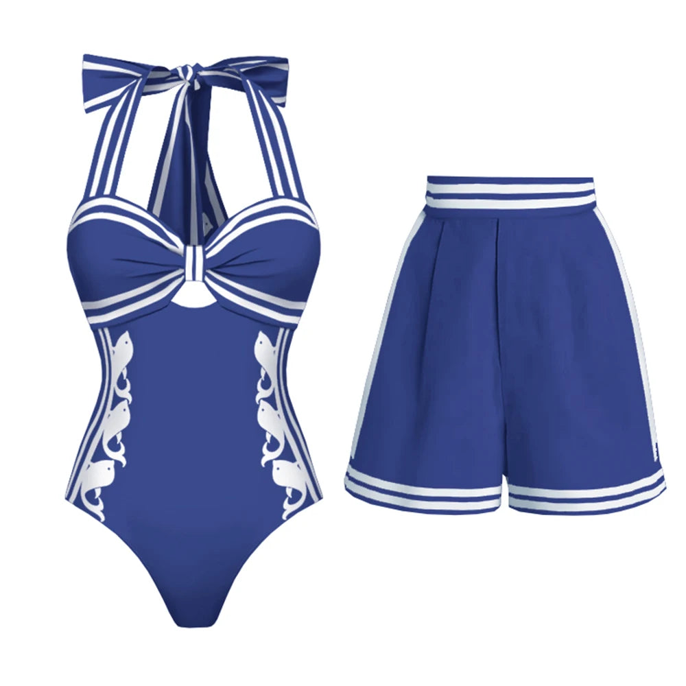 Conjunto Navy | Coleção Clássicos ✨ | HOTPANTS OU MAIÔ? SHORT OU SAIA? Os Dois ✨