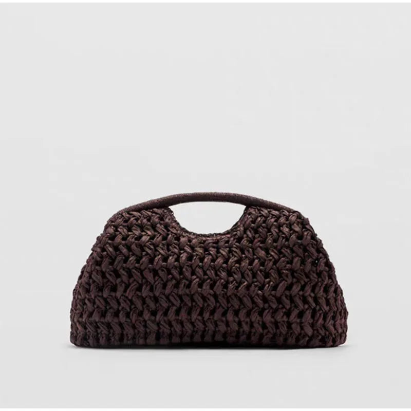 Bolsa clutch de palha natural