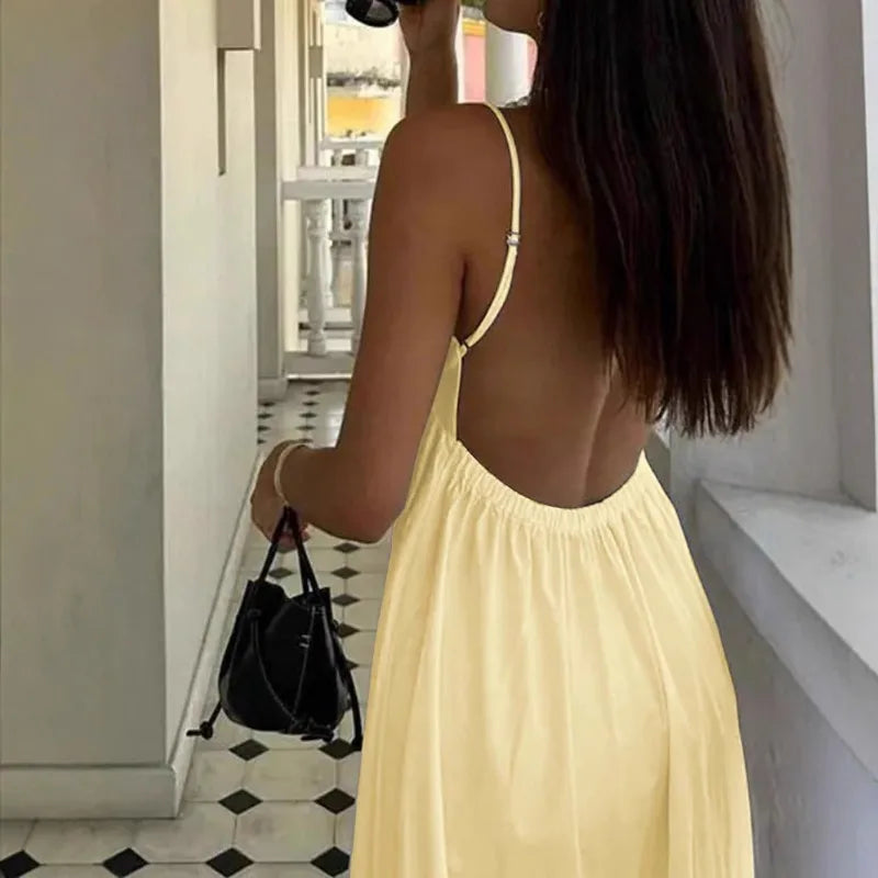 Vestido Longo Maggie - Costas Nuas — Elegância Leve para Momentos Inesquecíveis