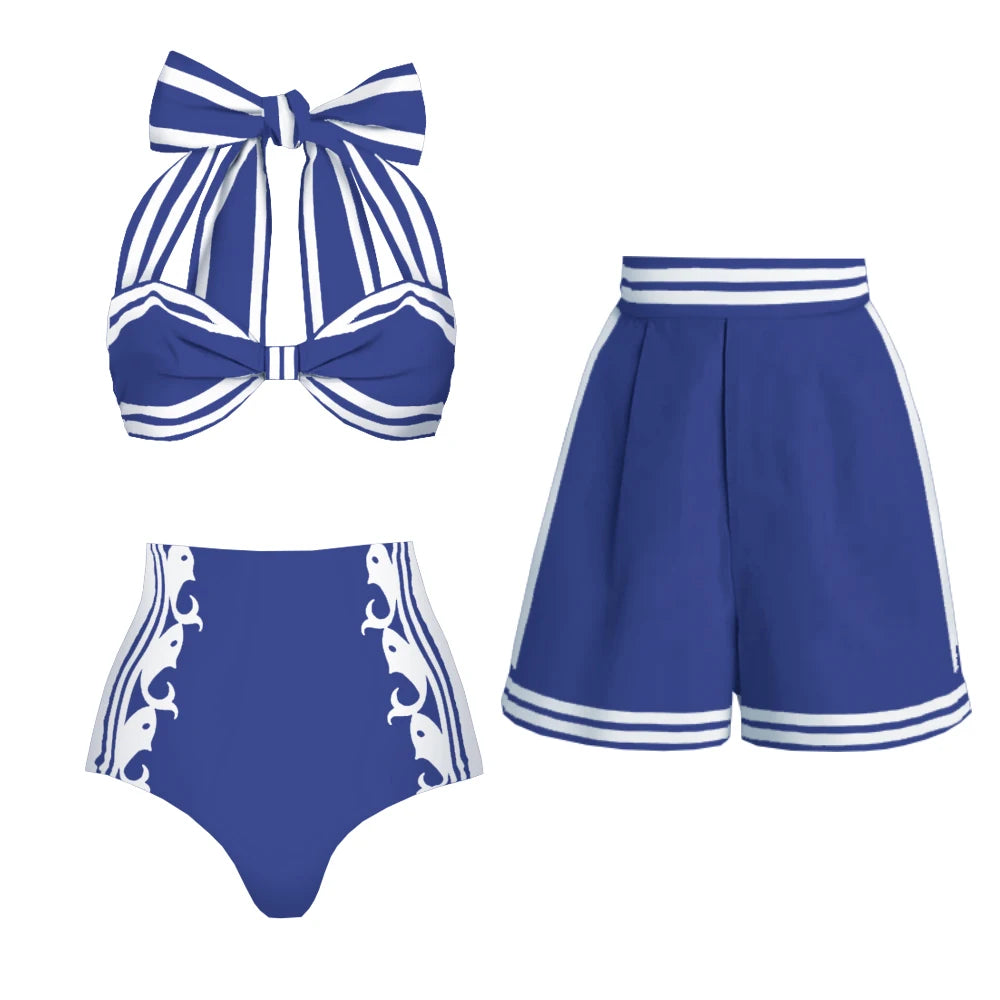 Conjunto Navy | Coleção Clássicos ✨ | HOTPANTS OU MAIÔ? SHORT OU SAIA? Os Dois ✨