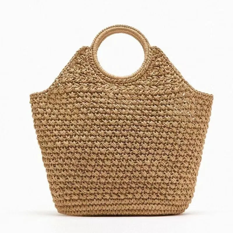 Bolsa clutch de palha natural