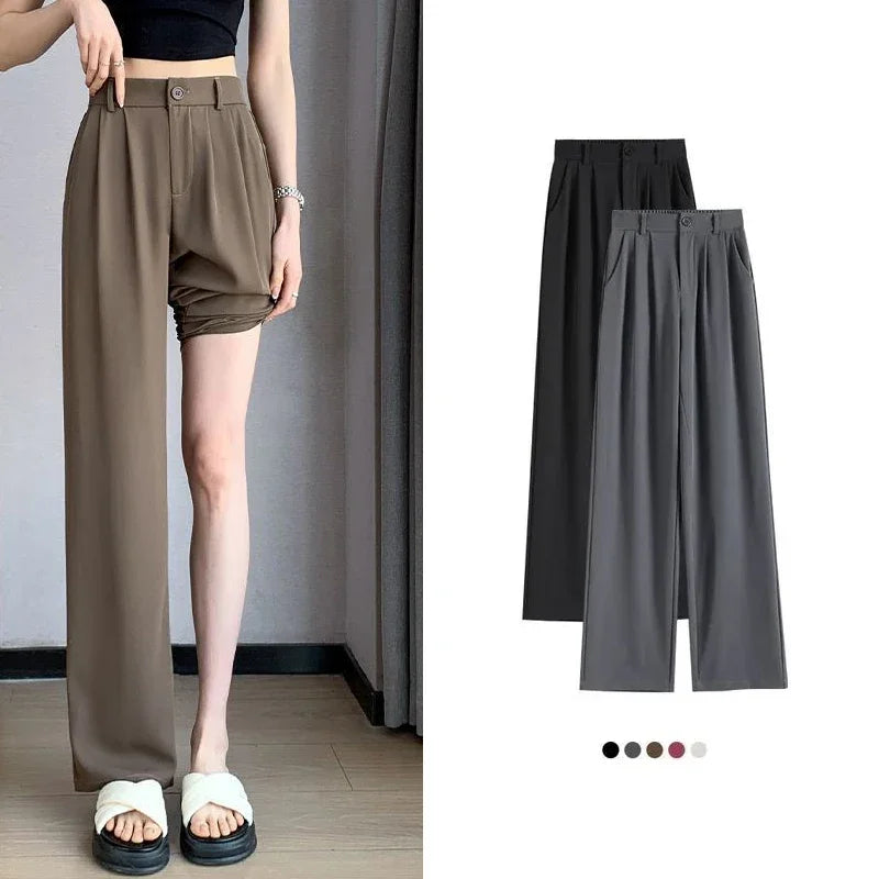 Calça feminina Odessa de alfaiataria em chiffon