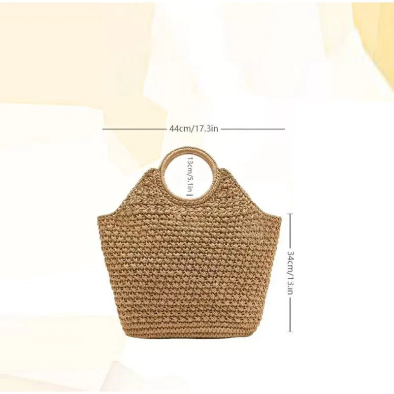 Bolsa clutch de palha natural