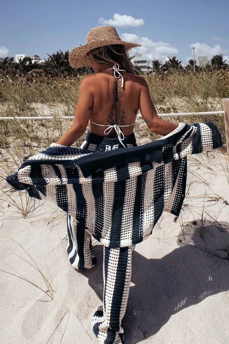 Conjunto Vico - calça e blusa de crochê