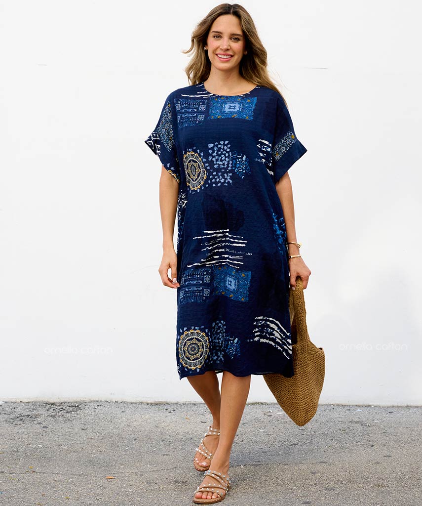 Kaftan Saara — Safira | Gata Raposa™
