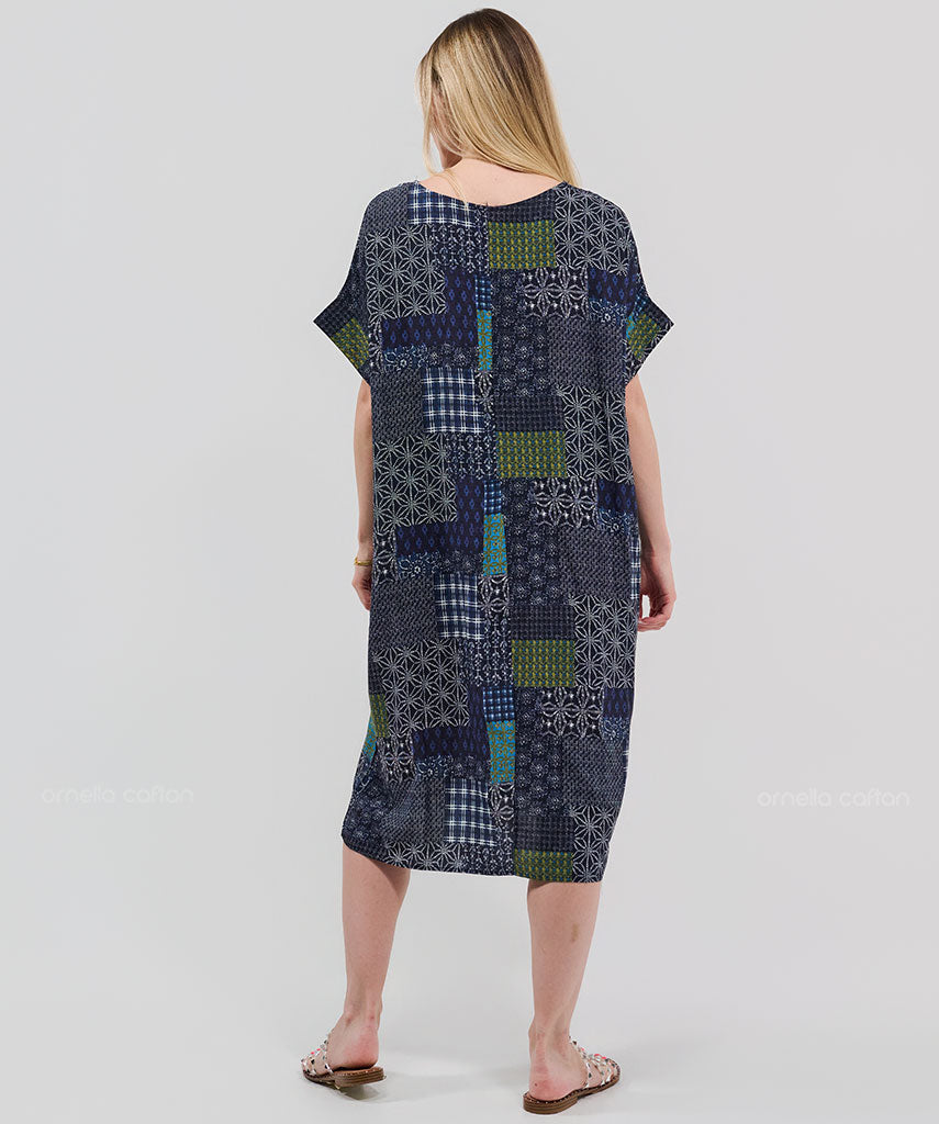 Kaftan Saara — Índigo | Gata Raposa™