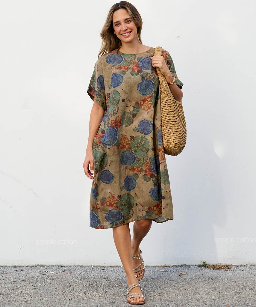 Kaftan Saara — Oliva | Gata Raposa™