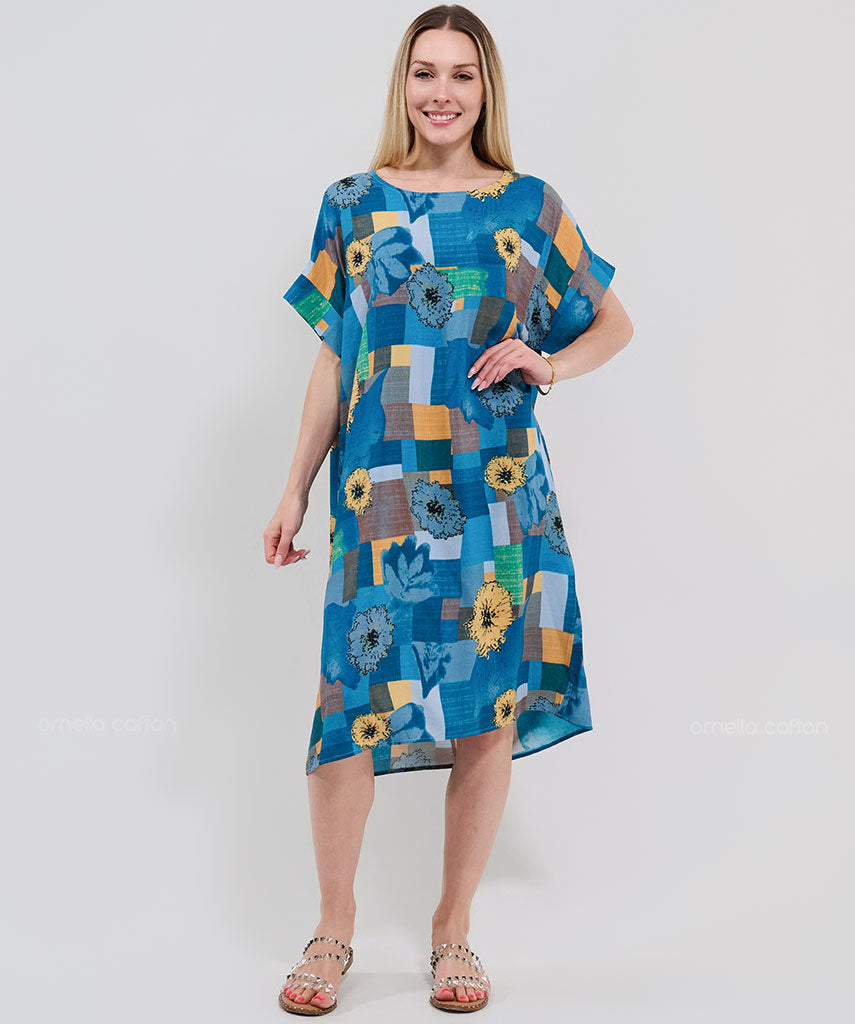 Kaftan Saara — Turquesa | Gata Raposa™