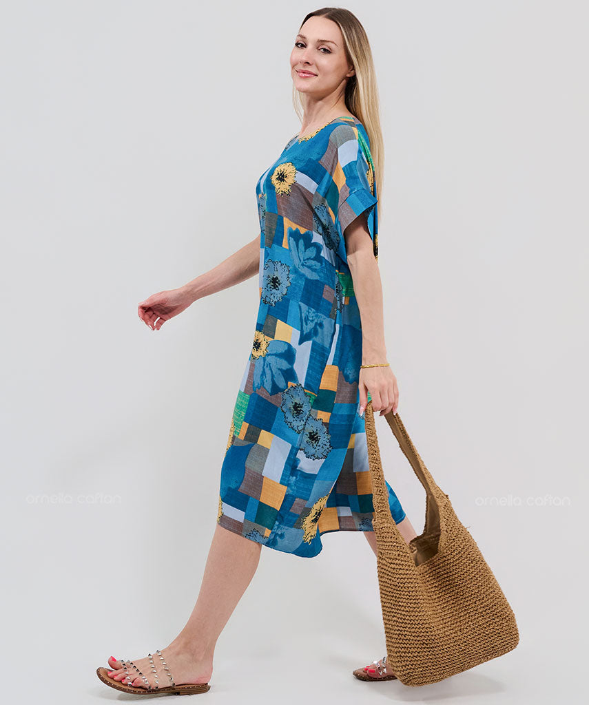 Kaftan Saara — Turquesa | Gata Raposa™