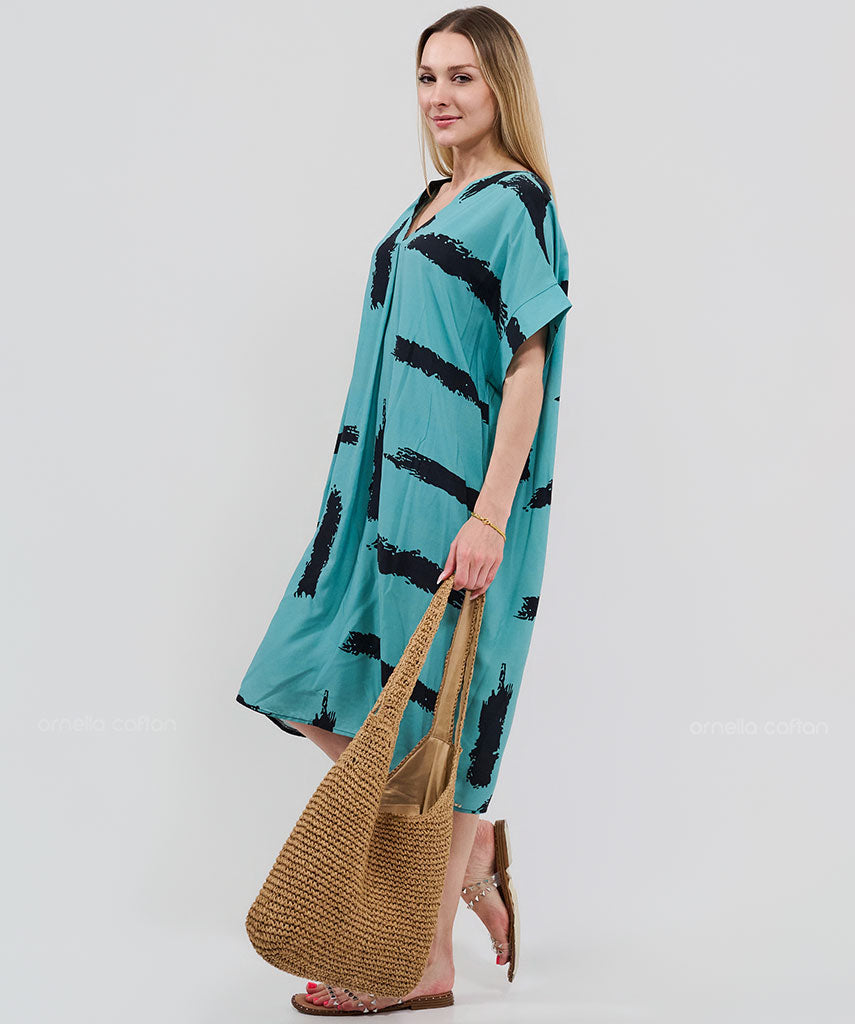 Kaftan Saara — Lagoon | Gata Raposa™