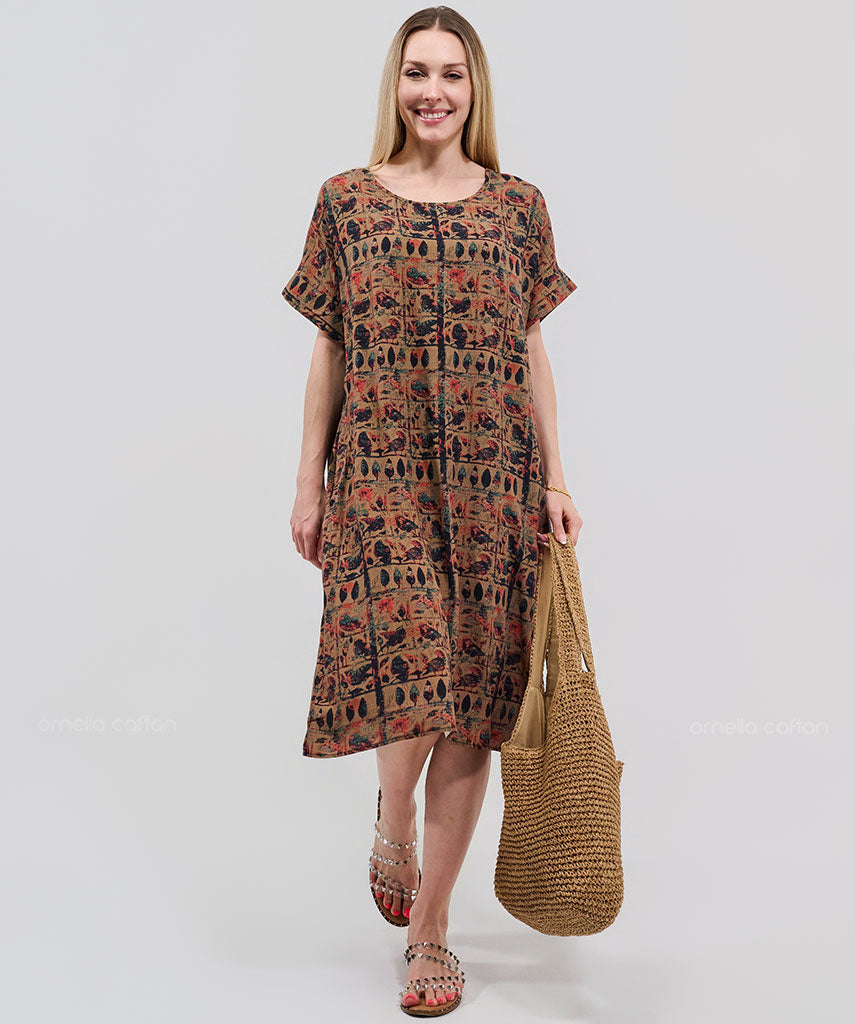 Kaftan Saara — Coral | Gata Raposa™