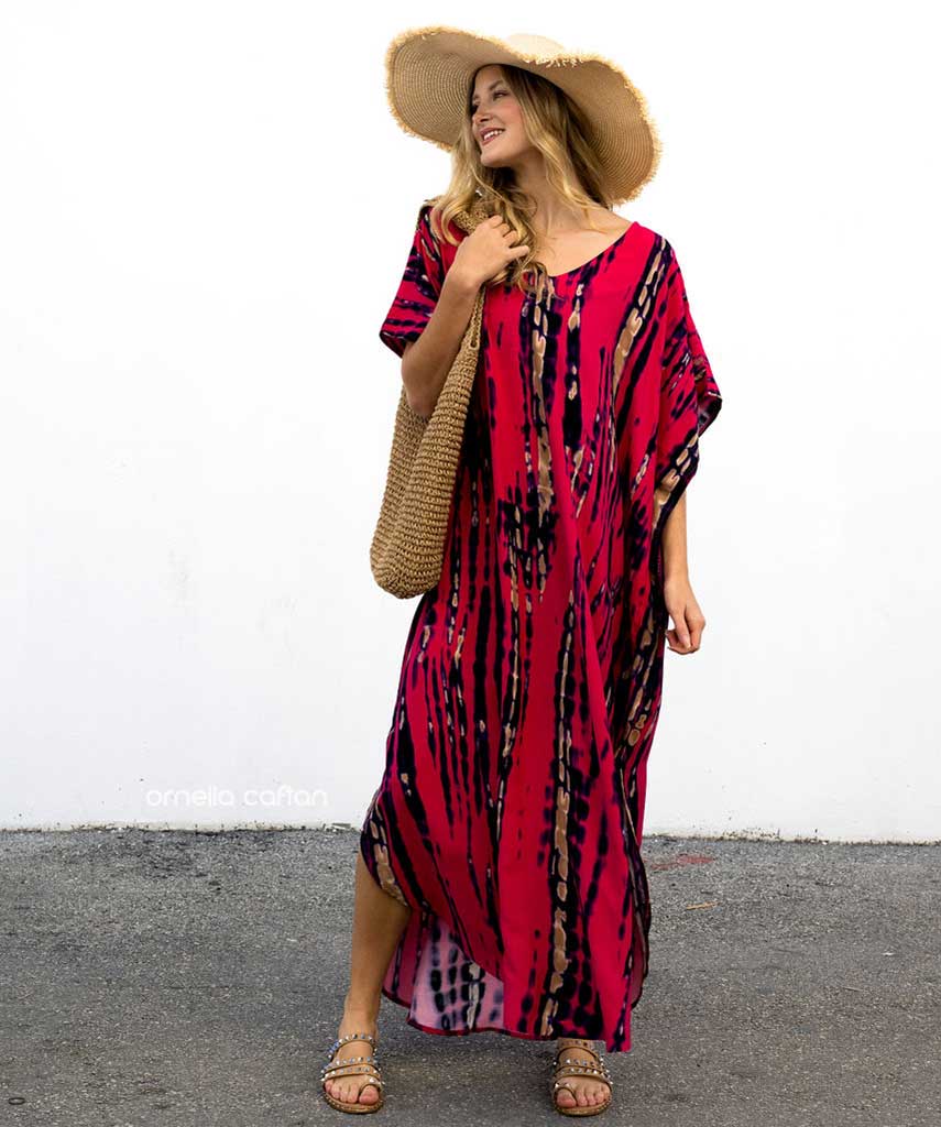 Kaftans Maví  – Coral | Gata Raposa™