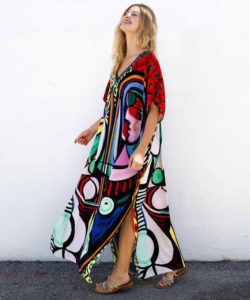 Kaftan Vibrações - Mediterrâneo | Gata Raposa™